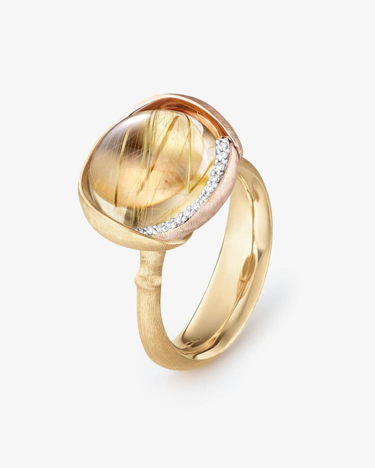 Ole Lynggaard 'Lotus' Rutile Quartz & Diamond Ring