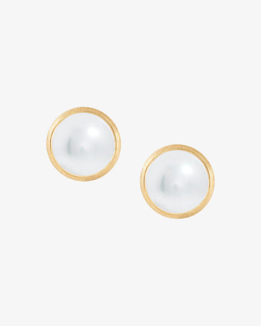 Ole Lynggaard 'Lotus' Freshwater Pearl Stud Earrings