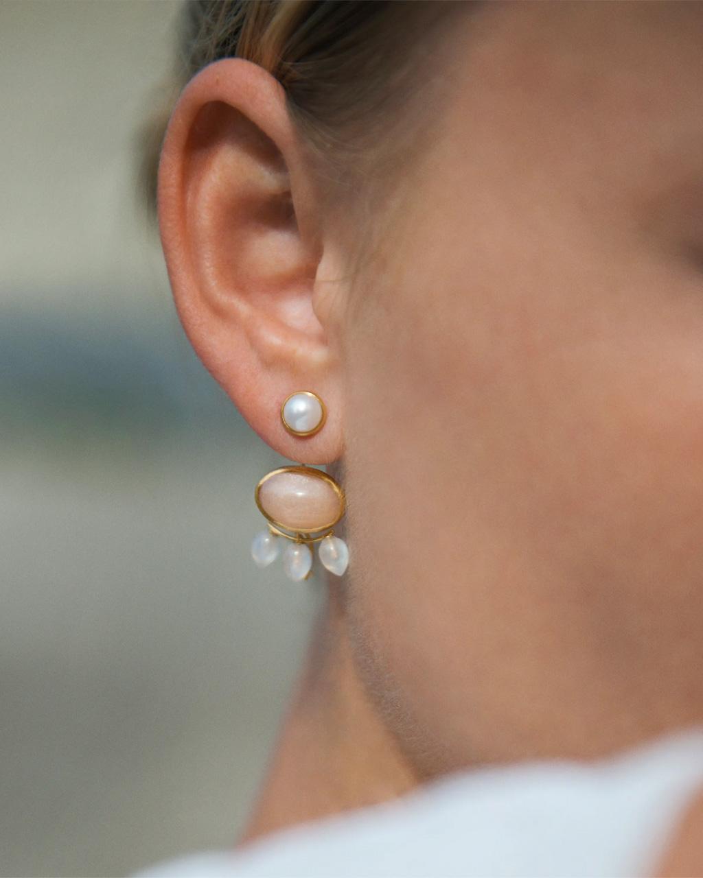 Ole Lynggaard 'Lotus' Freshwater Pearl Stud Earrings