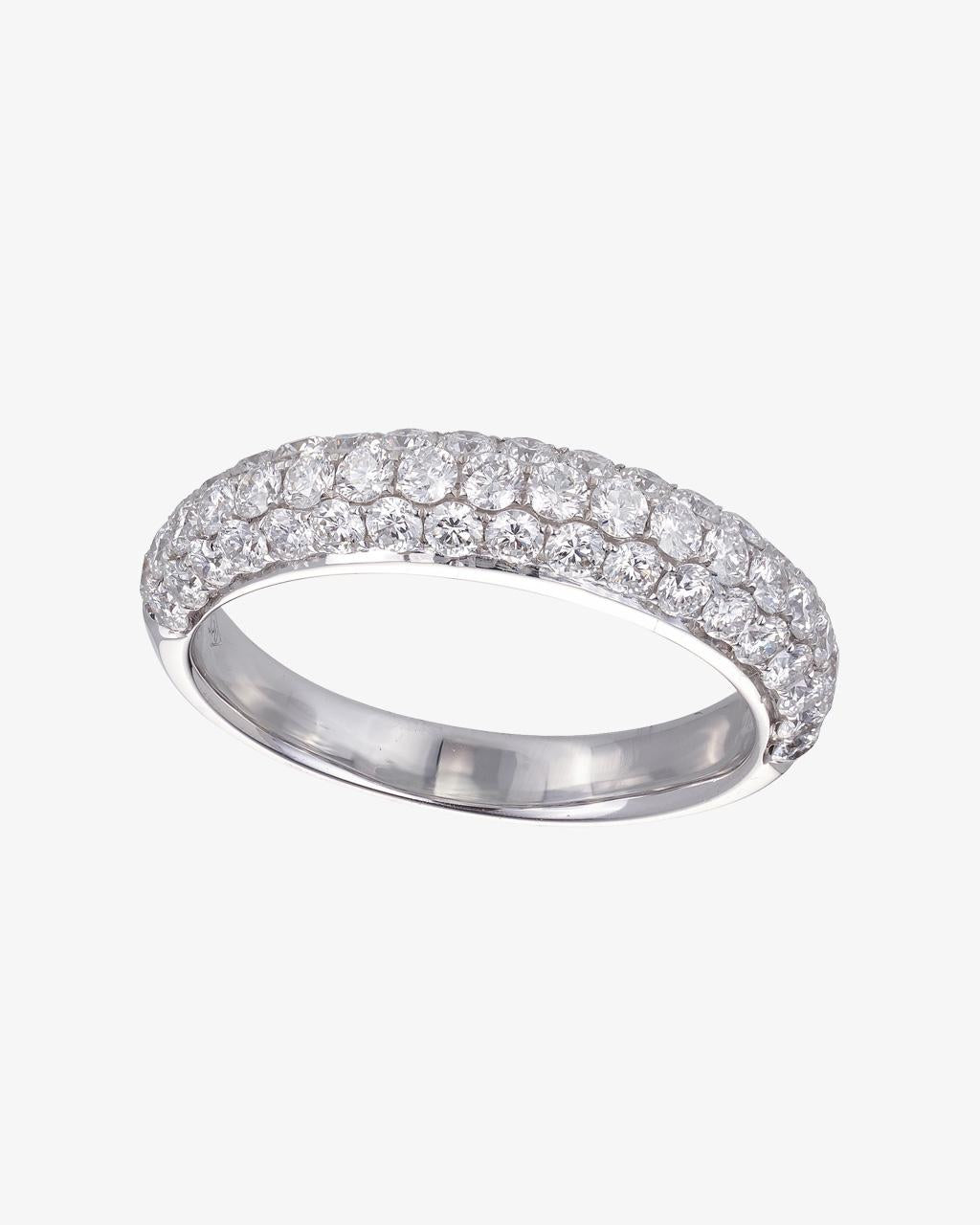 Three Row Pavé Diamond Ring