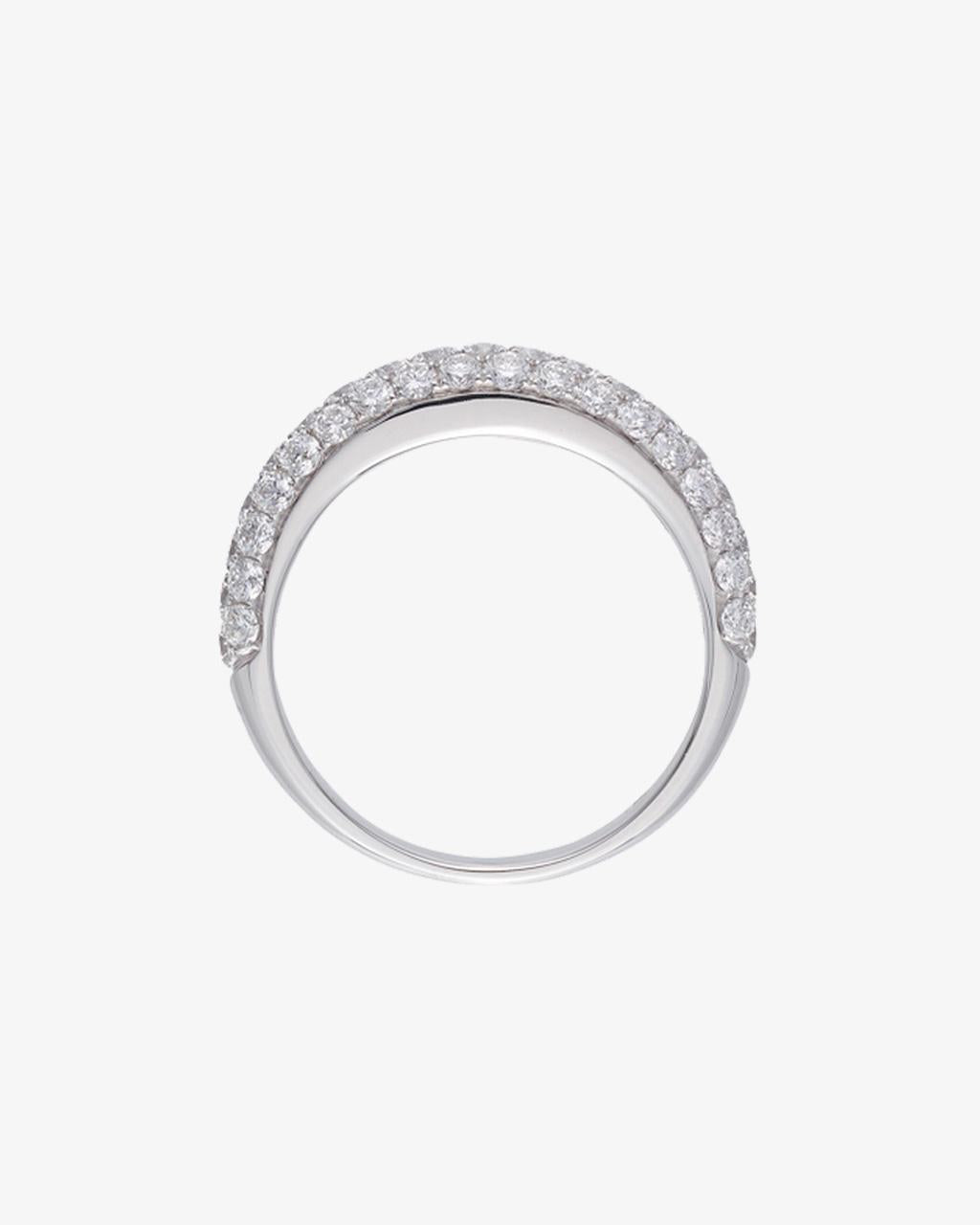 Three Row Pavé Diamond Ring