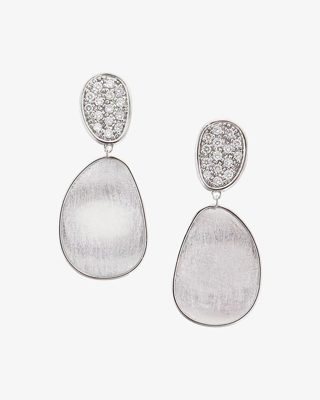 Marco Bicego Lunaria Collection Pave Diamond Drop Earrings