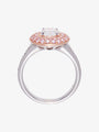 1.01ct Round Brilliant Cut & Pink Diamond Halo Ring