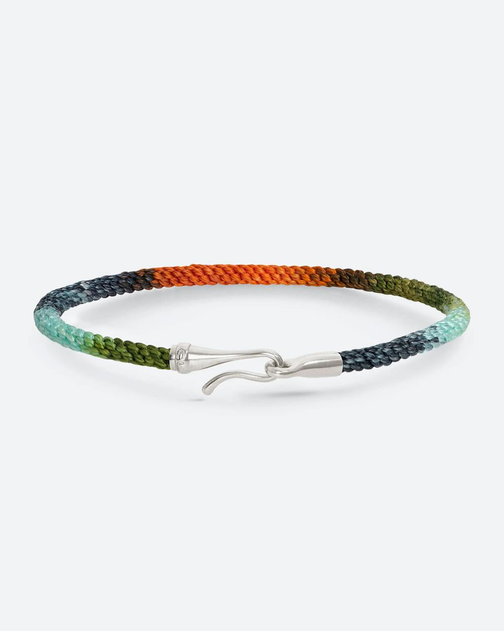 OLE LYNGGAARD SILVER WITH MULTICOLORED FABRIC BRACELET LIFE